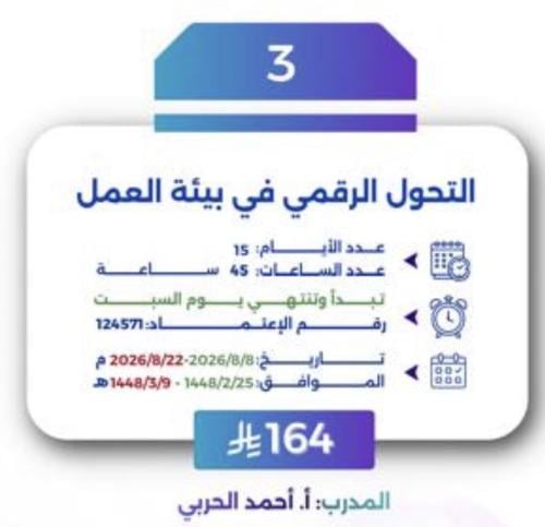 التحول الرقمي في بيئه العمل تبدأ وتنتهي يوم السبت...