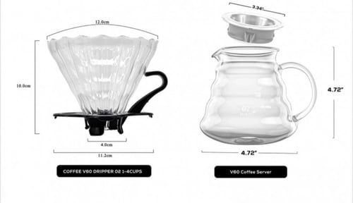 طقم تقطير V60 سيرفر 02و قمع 02