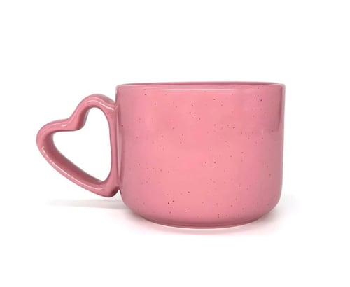 كوب سيراميك وردي قلب - 300 مل