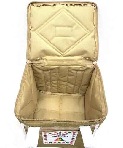 شنطة شاي ربيع قماش بني