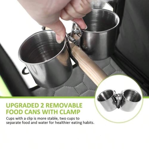 كوب مغذي للببغاء مع مشبك