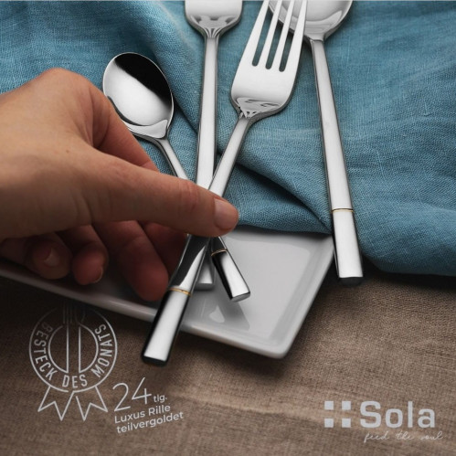 طقم أدوات طعام لوكسو أوروبي ذهبي وفضي