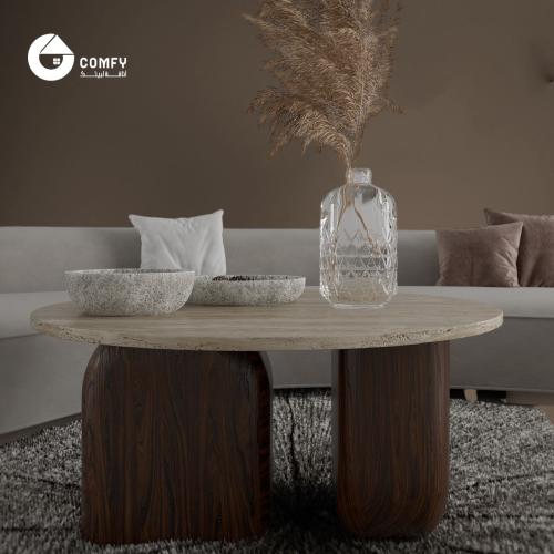 طاولة بتصميم عصري من رخام الترافنتينو