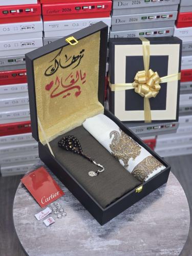 هدية للشتاء رجالية فاخره -قماش + شال كشميري