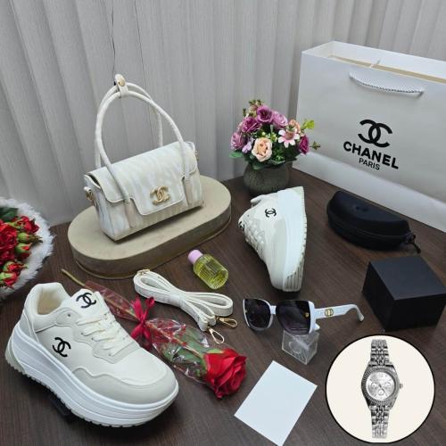 بوكس شانيل للعيد نسائي شنطه وشوز سبورت