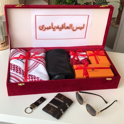 بوكس هدايا رجالي للعيد فخم ماركه لويس فيتون