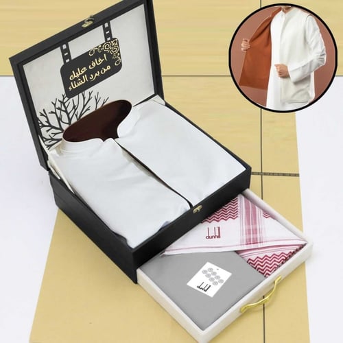 بوكس سديري جوخ مع قماش و شماغ ماركه
