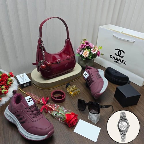 بوكس شانيل هدية فخم شنطه مع شوز