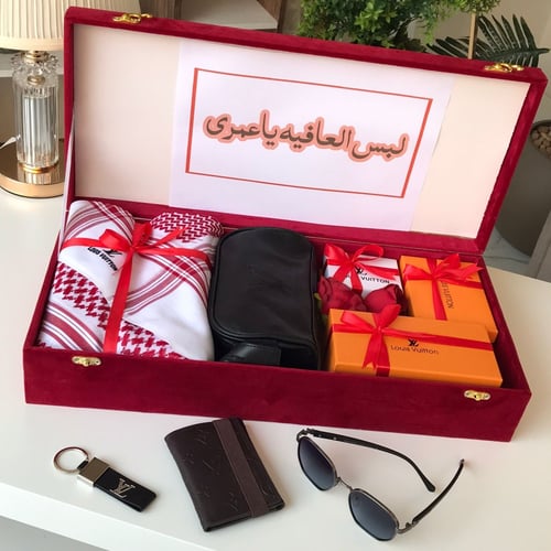 بوكس هدايا رجالي للعيد فخم ماركه لويس فيتون