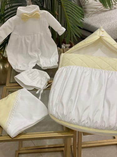 طقم مواليد اصفر 4 قطع