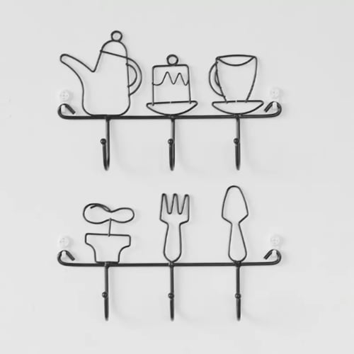 شماعات المطبخ السوداء حرف يدوية ابداعية+ ملصقين اض...