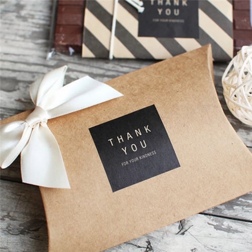 ملصقات مستديرة مربع التسمية ( شكراً لك ) للحفلات و...