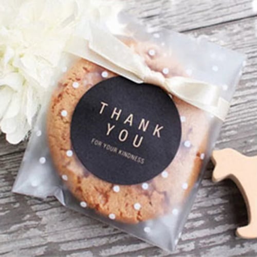 ملصقات مستديرة مربع التسمية ( شكراً لك ) للحفلات و...