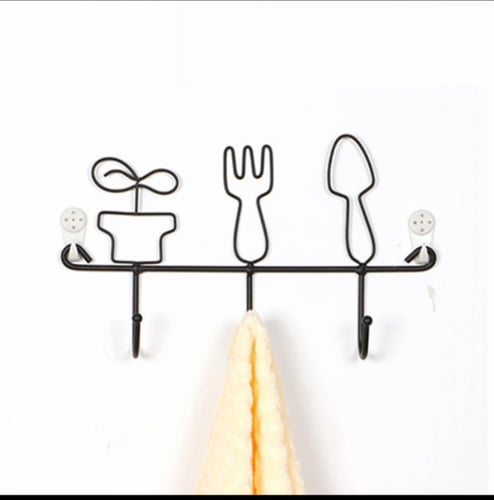 شماعات المطبخ السوداء حرف يدوية ابداعية+ ملصقين اض...