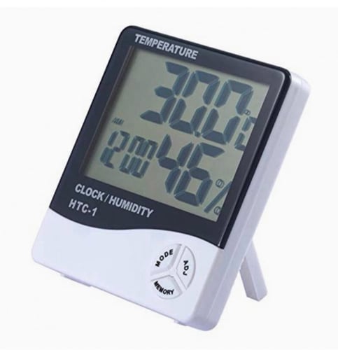 جهاز قياس درجة الحرارة والرطوبة مع ساعة منبه وشاشة...