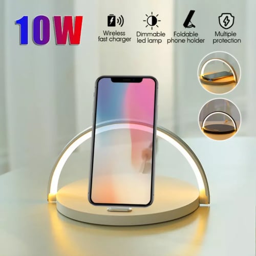 مصباح طاولة ليلي بشاحن لاسلكي