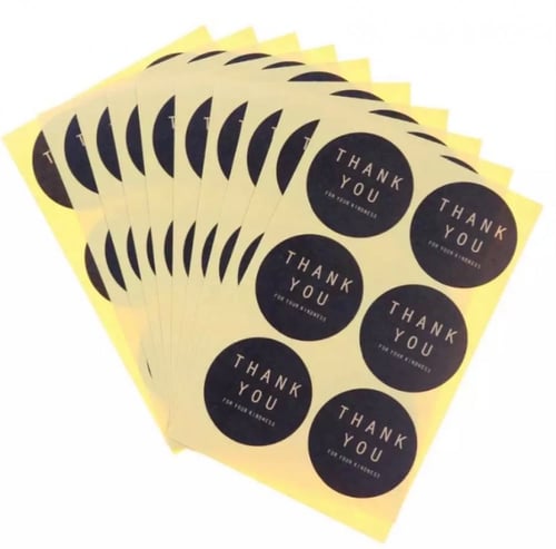 ملصقات مستديرة مربع التسمية ( شكراً لك ) للحفلات و...