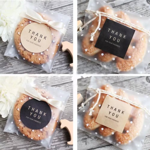 ملصقات مستديرة مربع التسمية ( شكراً لك ) للحفلات و...