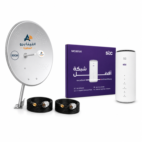باكدج أنتينا ميمو 32dBi المطور + راوتر ZTE MC801A1...