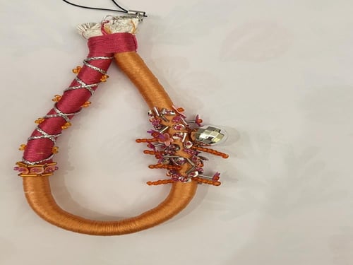 تعليقة جوال (برتقالي) | Handmade Keychain Charms (...