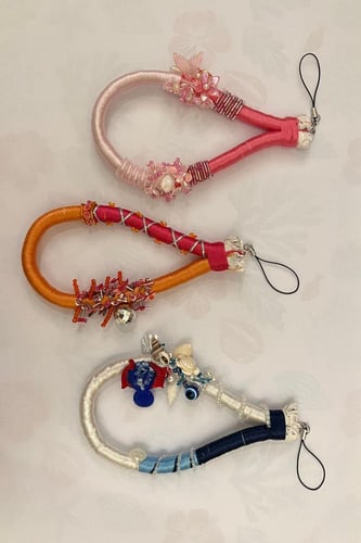 تعليقة جوال (برتقالي) | Handmade Keychain Charms (...