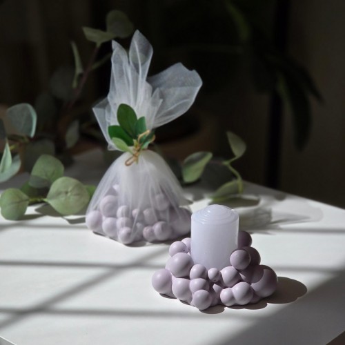Lavender candle holder bubbles