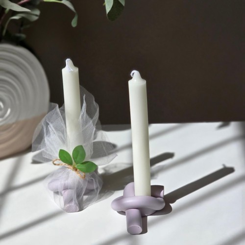 Lavender candlestick twisted