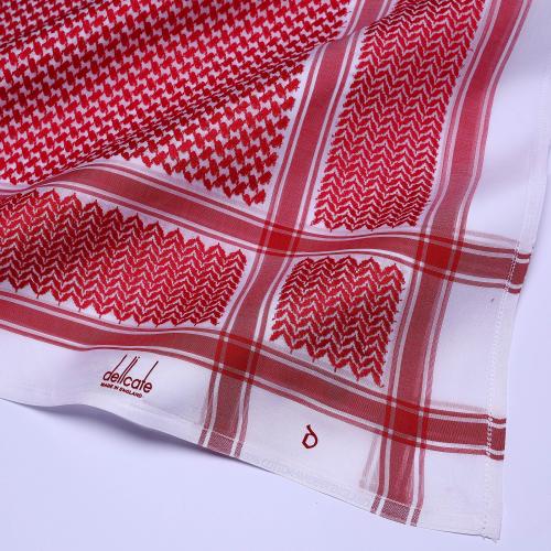 شماغ ديليكات كلاسك 24 لون احمر دم الغزال - انجليزي