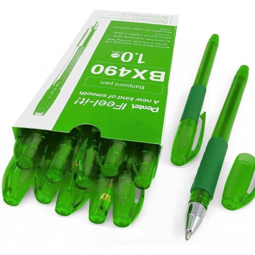 بنتل فيل ات BX490 قلم حبر جاف 1.0 مم أخضر العلبة 1...