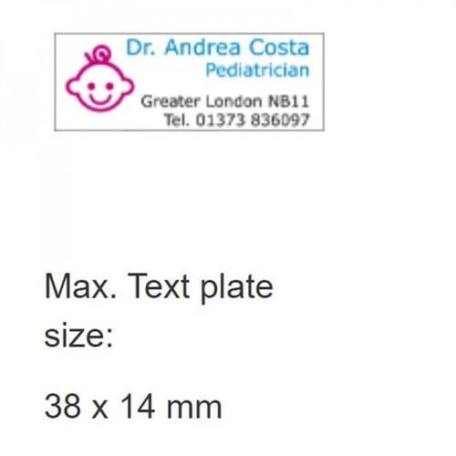 ترودات ختم الجيب 37X13 مم أبيض مع طباعة الإسم