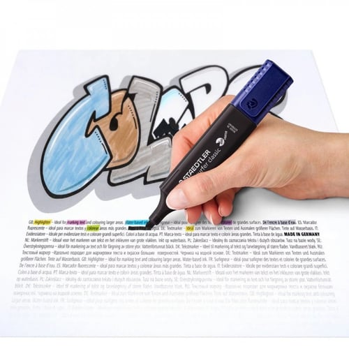 ستدلر قلم تظهير 364 باستيل طقم 4 ألوان