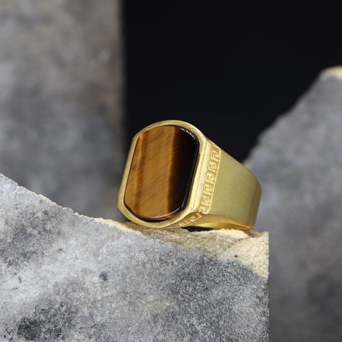 خاتم راقي فضة مطفية خالصة - مرصع بحجر عقيق عين الن...