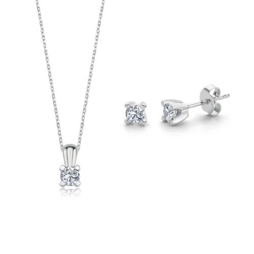 طقم فضة سلسال مع حلق بتصميم أنيق يبرز جمال إطلالتك...