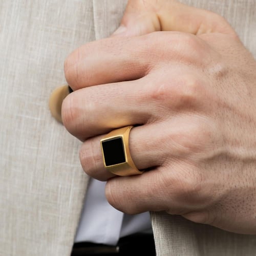 خاتم أنيق من الفضة الإسترلينية الخالصة مرصع بحجر أ...