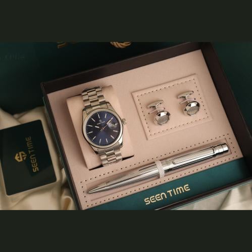 طقم ساعة رجالي يجمع بين الفخامة والتصميم الراقي لإ...