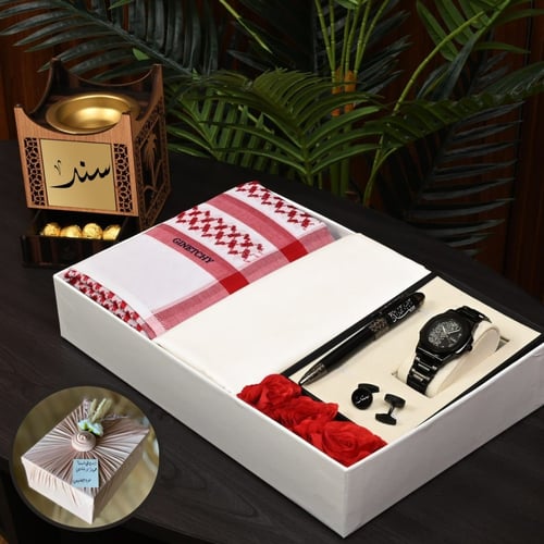 بوكس رجالي فخم و مرتب للإهداء بتغليف قماشي راقي و...