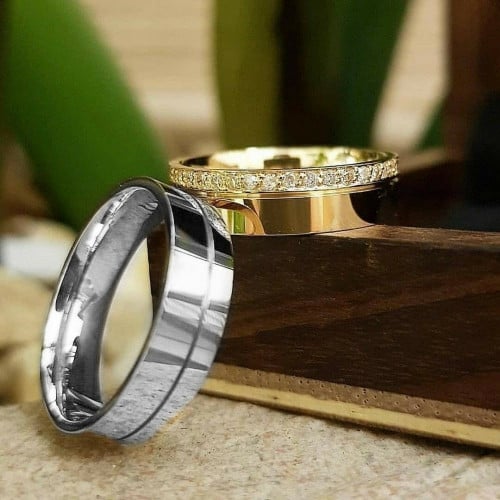 دبل فضة إيطالية ناعمة مطعمة بفصوص سوارفيسكي مميزة