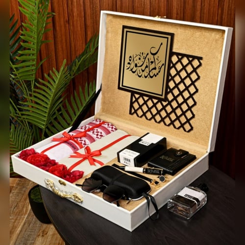 بوكس هدية عيدية فخمة بمجموعة إكسسوارات رجالية راقي...