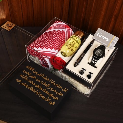 بوكس رجالي فخم بتغليف قماشي راقي جاهز للإهداء و بت...