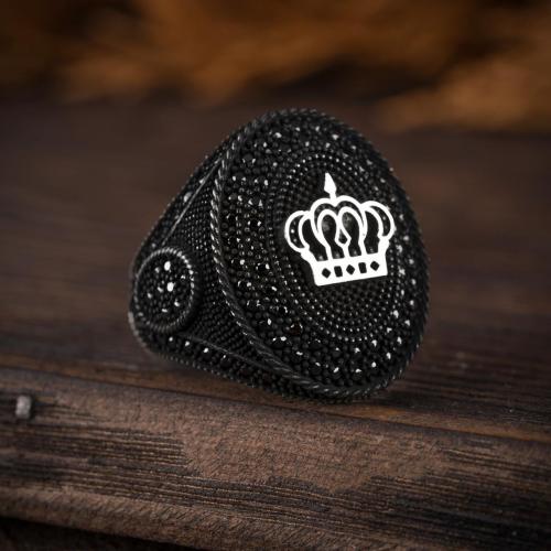 خاتم ملكي بصياغة راقية من الفضة الخالصة بالكامل عي...
