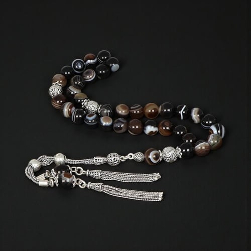 طقم فاخر بخاتم و سبحة من أحجار العقيق السليماني ال...