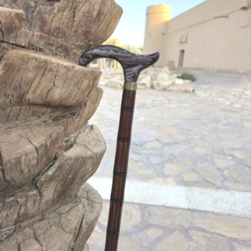 عصا إسبانية بمقبض إكريليك راقي مريح وخامة من خشب ا...