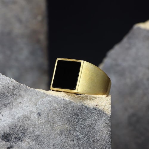 خاتم أنيق من الفضة الإسترلينية الخالصة مرصع بحجر أ...