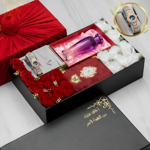 بوكسات هدايا نسائية راقية بساعة مميزة وإكسسوارات أ...