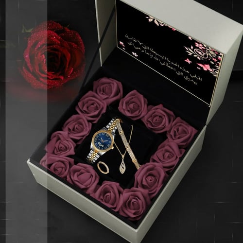 هدايا زواج نسائية أنيقة ومميزة بوكس ساعة مع إكسسوا...
