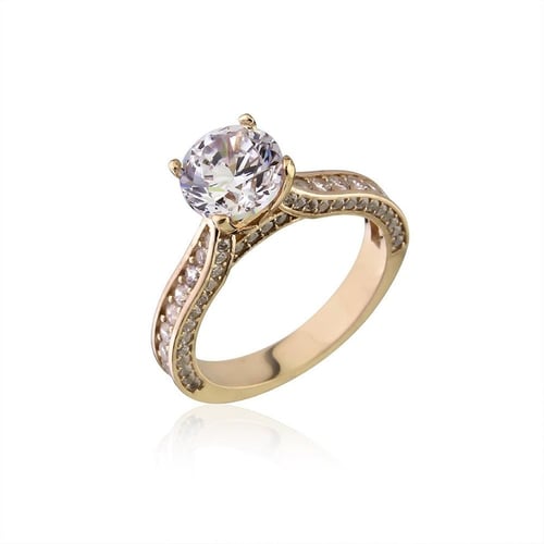 خاتم نسائي راقي مرصع بحجر وفصوص سوارفيسكي مميزة P-...