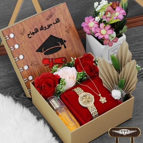هدايا تخرج نسائية راقية بوكس ساعة أنيقة مع سلسال و...