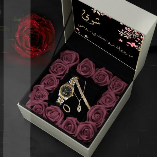 هدايا زواج نسائية أنيقة ومميزة بوكس ساعة مع إكسسوا...