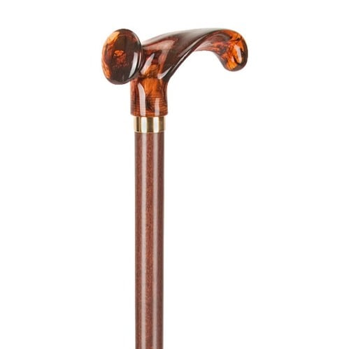 عصا إيطالية طبية فخمة صُنعت من خشب الزان وبمقبض اك...