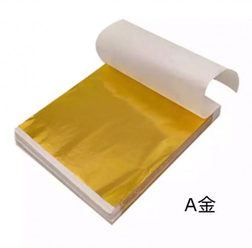 شريحتين ورق ذهب لون ذهبي